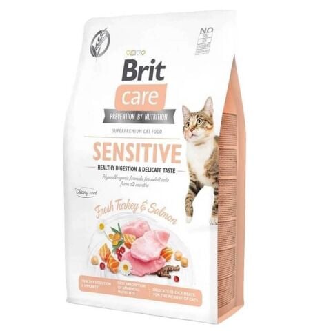 Brit Care Hassas Mideli Kediler İçin Somonlu ve Hindili Kedi Maması 7 kg (stt.12/2026)