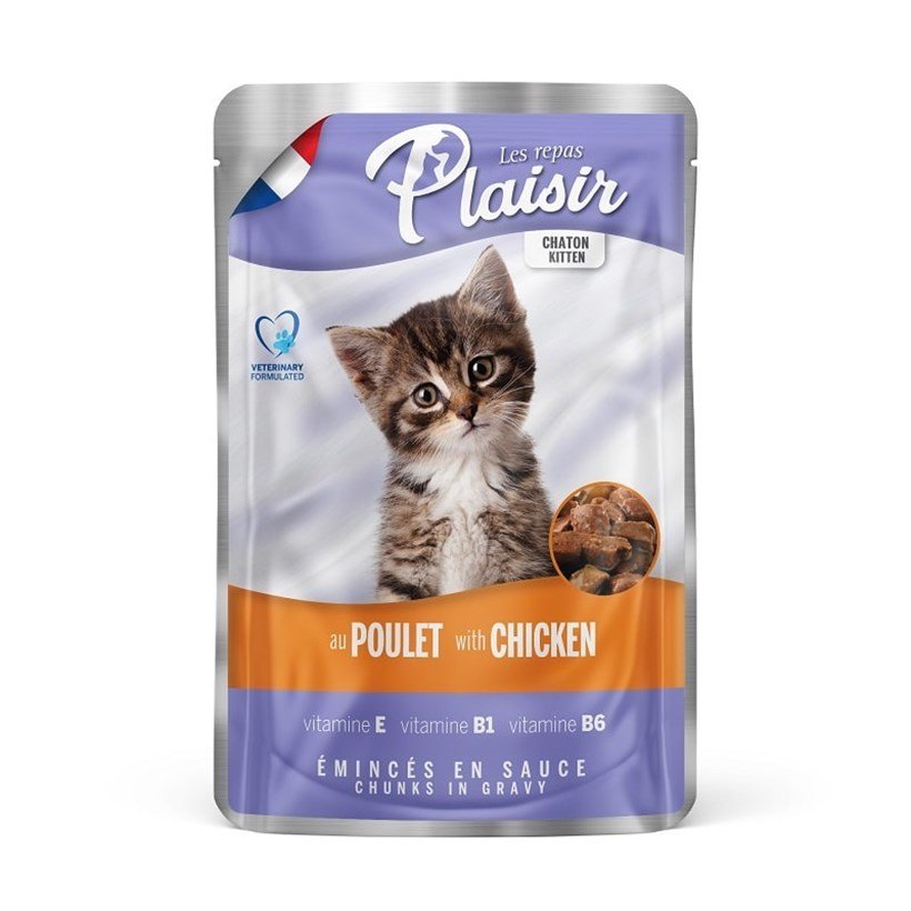 Plaisir Pouch Tavuklu Yavru Kedi Konservesi 100 gr (stt.02/2028)