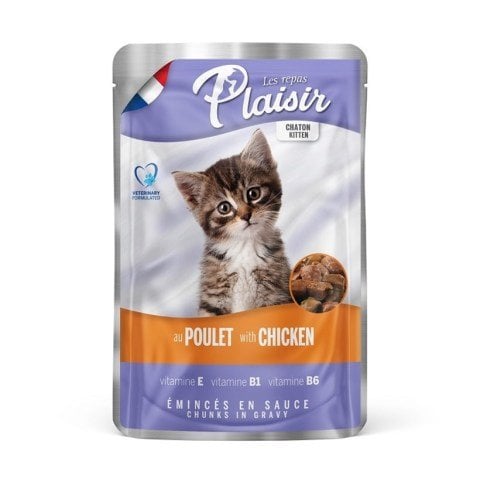 Plaisir Pouch Tavuklu Yavru Kedi Konservesi 100gr(stt.06/2026)