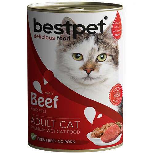 Bestpet Sığır Etli Yetişkin Kedi Konservesi 400 gr (stt.07/2027)