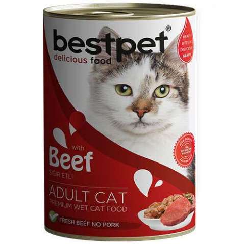 Bestpet Sığır Etli Yetişkin Kedi Konservesi 400 gr (stt.07/2027)