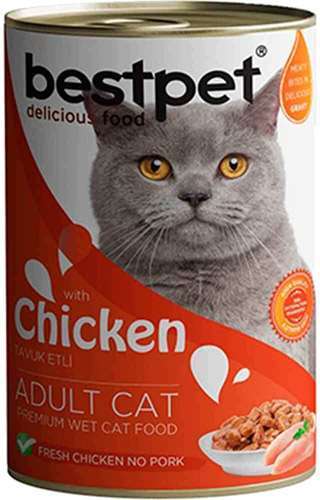 Bestpet Tavuklu  Yetişkin Kedi Konservesi 400 gr (stt.08/2026)