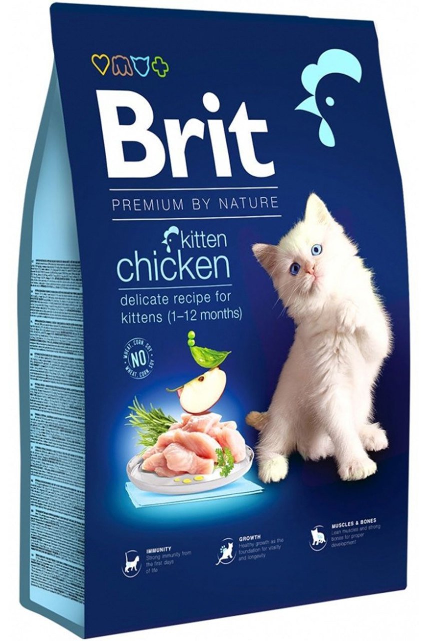 Brit Premium By Nature Kitten Tavuk ve Somonlu Yavru Kedi Maması 8 Kg(stt.08/2026)
