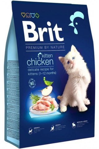 Brit Premium By Nature Kitten Tavuk ve Somonlu Yavru Kedi Maması 8 Kg(stt.08/2026)