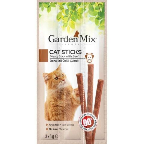Garden Mix Dana Etli Kedi Stick Ödül 3 x 5 gr (stt:06/2027)