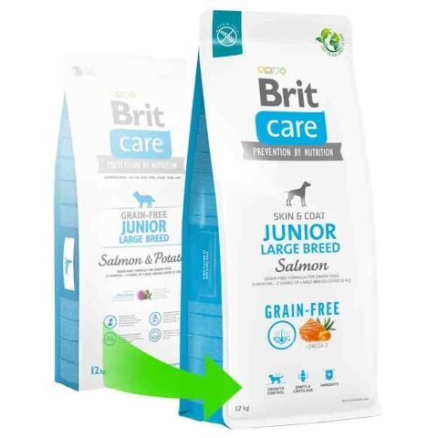 Brit Care Skin  Coat Puppy Large Breed - Somonlu Tahılsız Büyük Irk Yavru Köpek Maması 12 kg (stt; 01/2026)