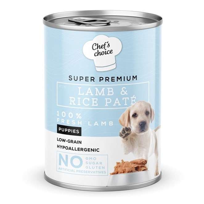 New Chefs Choice Pate Kuzulu Pirinçli Yavru Köpek Konservesi 400 gr