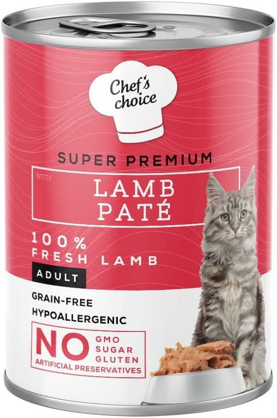 Chefs Choice Tahılsız Hipoalerjenik Kuzu Etli Ezme (Pate) Yetişkin Kedi Konservesi 400 gr (stt:10/2026)