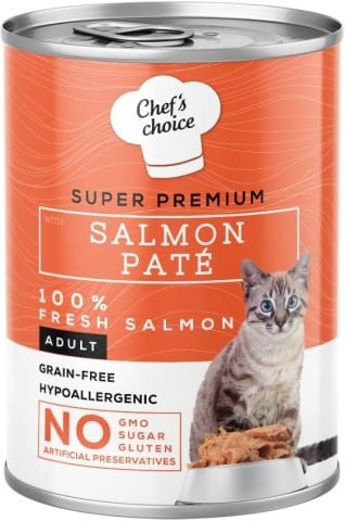 Chefs Choice Tahılsız Hipoalerjenik Somonlu Ezme (pate) Yetişkin Kedi Konservesi (stt: 10/2026)