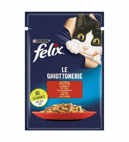 Felix Pouch Sığır Etli Jöle içinde Yetişkin Kedi Konservesi  (stt: 01/2028)