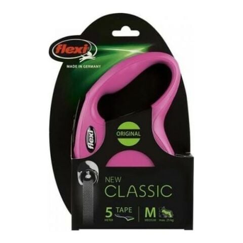 Flexi, New Classic, Şerit Otomatik Uzatma, Medium, 5 mt. Pembe