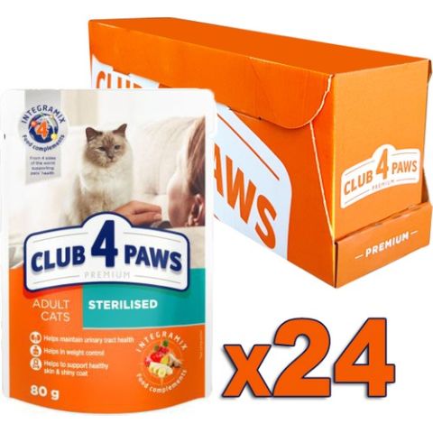Club4Paws Kısır Kediler için Premium Maması 80Gr