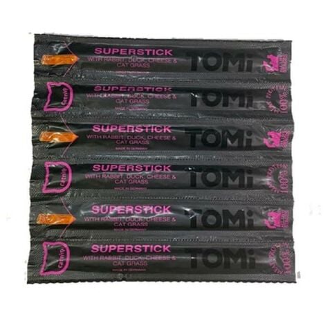 Tomi Superstick Tavşanlı, Ördekli, Peynirli ve Kedi Otlu Kedi Ödülü 6x5gr (stt:09/2025)