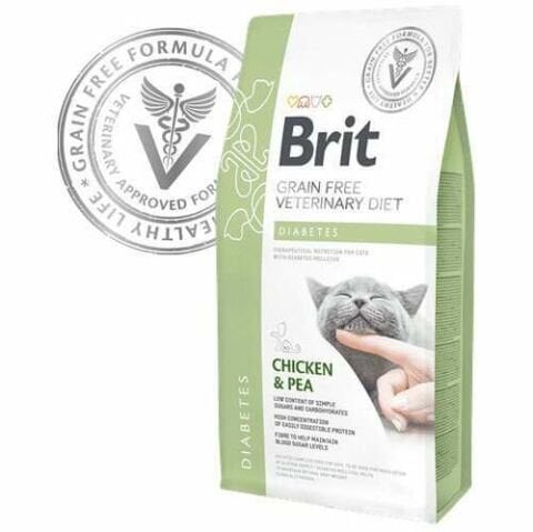 Brit Veterinary Diet Diabetes Diyabet Hastalığı için Tahılsız Kedi Maması 2 kg (stt:06/2027)