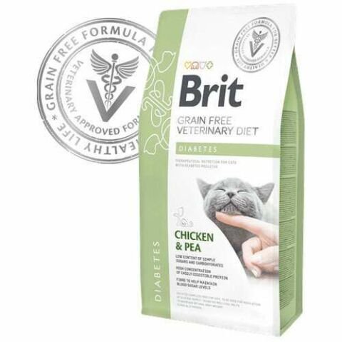 Brit Veterinary Diet Diabetes Diyabet Hastalığı için Tahılsız Kedi Maması 2 kg (stt:06/2027)
