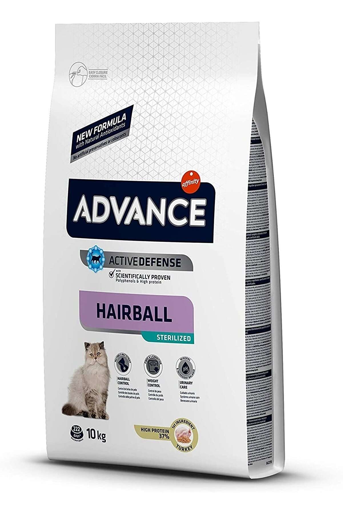 Advance Hairball Sterilized Hindili Kısırlaştırılmış Kedi Maması 10 kg (stt:12/2025)