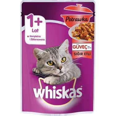 Whiskas Pouch Güveç Sığır Etli Kedi Konservesi 85 gr (stt.10/2024)