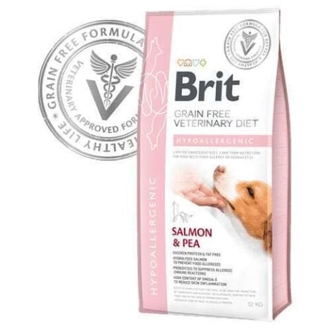 Brit Veterinary Diet Hypoalergenic Tahılsız Somonlu Bezelyeli Yetişkin Köpek Maması 12 kg (stt:10/2026)
