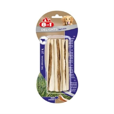8 in 1  Delights Beef Sticks Biftekli Ağız Bakım Çubukları 3 Adet (75 g)