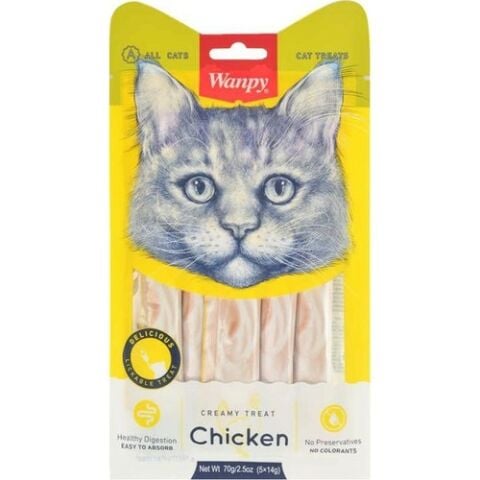 Wanpy Tavuklu Sindirim Sistemi Destekleyici Krema Kedi Ödül Maması 5x14 gr(stt.12/2026)