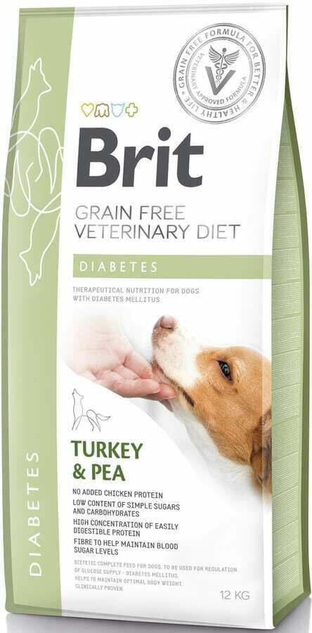 Brit Veterinary Diet Diabetes Şeker Hastalığı için Tahılsız Köpek Maması 12 kg (stt: 09/2026)