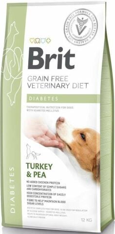 Brit Veterinary Diet Diabetes Şeker Hastalığı için Tahılsız Köpek Maması 12 kg (stt: 09/2026)