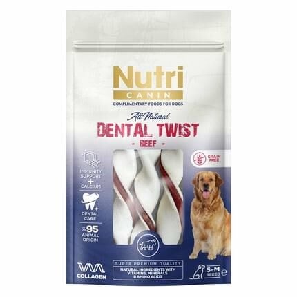Nutri Canin Dental Twist Sığır Etli Köpek Ödül Kemik 120 gr(stt.07/2027)