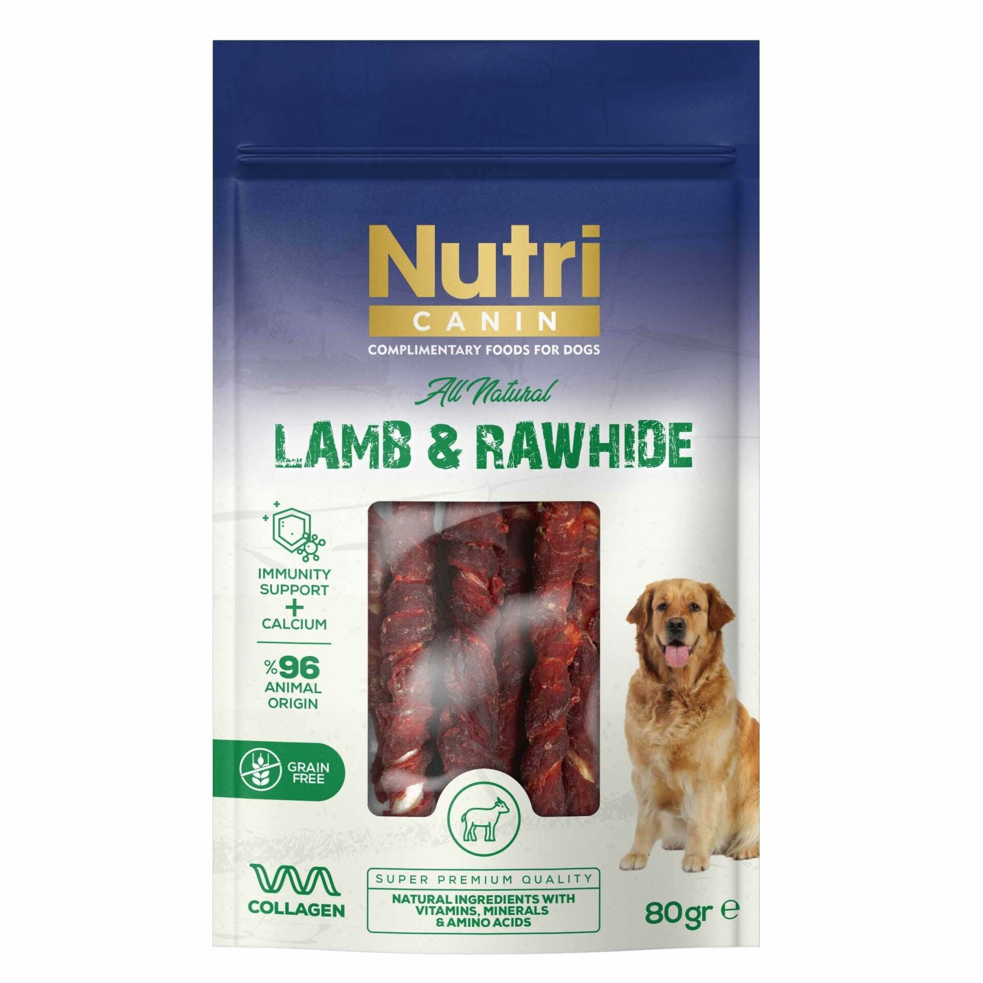 Nutri Canin Kuzu Eti Sarılı Köpek Ödülü Kemikleri 80gr(stt.03/2027)
