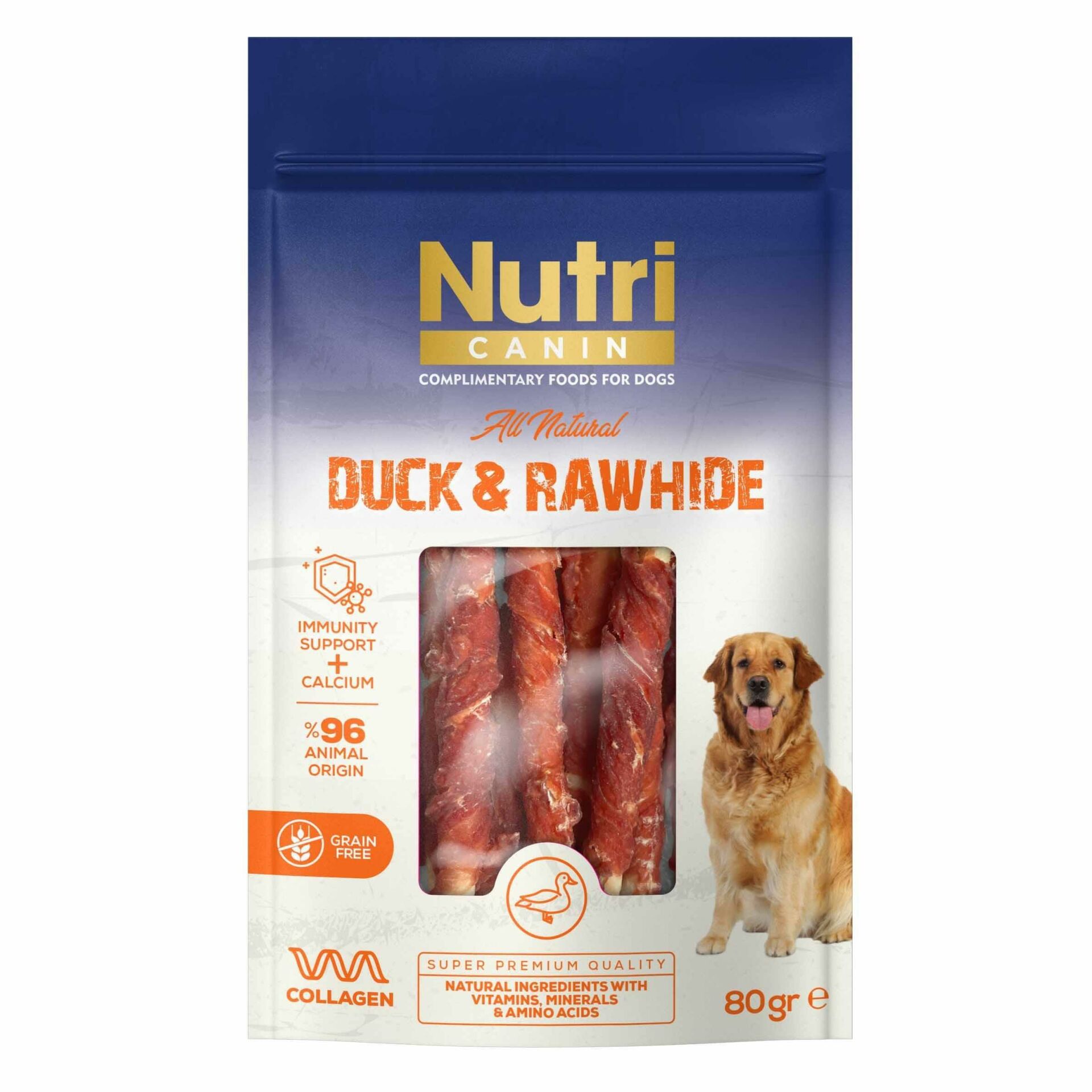 Nutri Canin Ördek Eti Sarılı Köpek Ödül Kemikleri 80 gr(stt.12/2027)