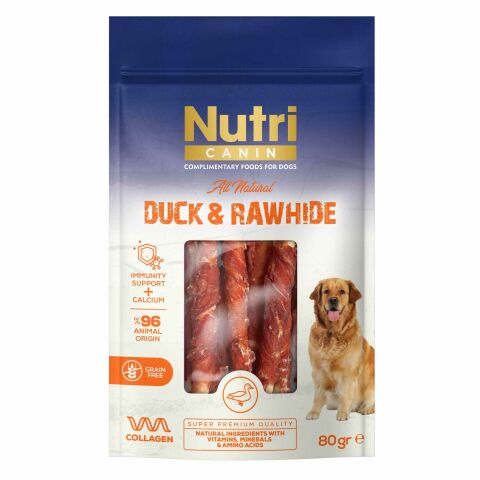 Nutri Canin Ördek Eti Sarılı Köpek Ödül Kemikleri 80 gr(stt.03/2027)