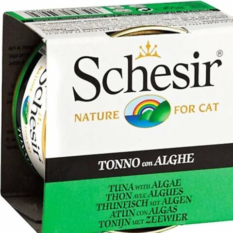 Schesir Ton Balıklı ve Yosunlu  Kedi Konservesi 85 gr (stt:03/2027)