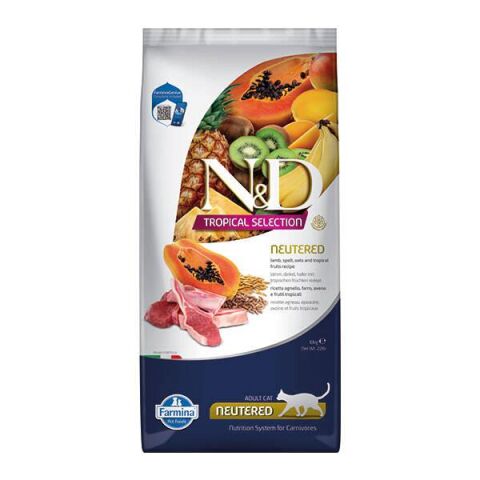 ND Tropical Selection Kuzu Etli Tropikal Meyveli Kısırlaştırılmış Kedi Maması 10 kg (stt: 12/2027)