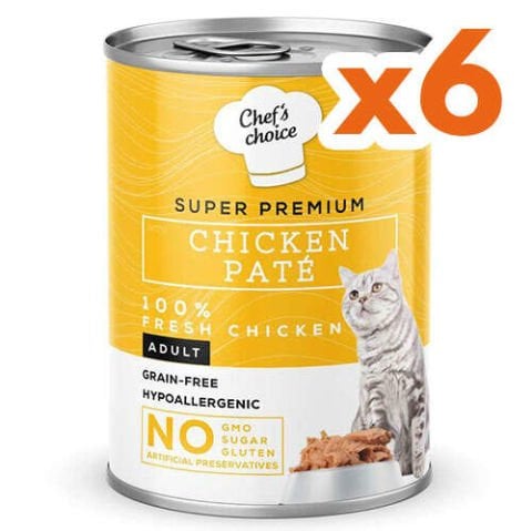 Chefs Choice Tahılsız Hipoalerjenik Tavuk Etli Ezme (pate) Yetişkin Kedi Konservesi 400 gr x 6 ADET (stt: 11/2027)