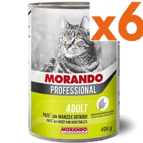 Morando Professional Pate Biftekli Sebzeli Ezme Kedi Konservesi 400 gr X 6 ADET (stt.07/2026)