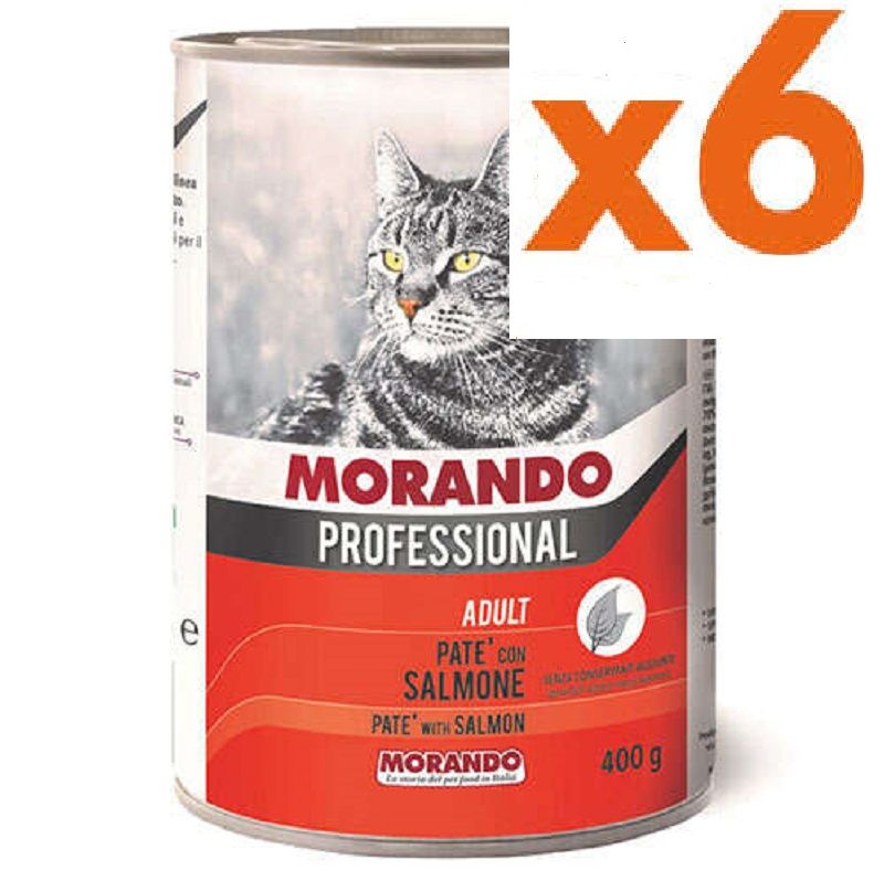 Morando Professional Pate Somonlu Ezme Kedi Konservesi 400 gr X 6 ADET (stt.07/2026)