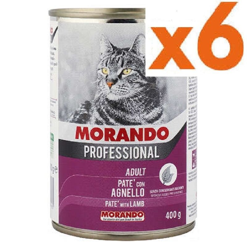 Morando Professional Pate Kuzu Etli Ezme Kedi Konservesi 400 gr X 6 ADET (stt.07/2026)
