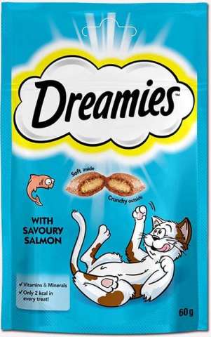 Dreamies İçi Dolgulu Somonlu Kitir Kedi Ödülü 60 Gr.(stt.05/2027)