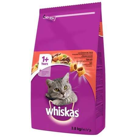 Whiskas Sığır Etli Yetişkin Kuru Kedi Maması 3,8 Kg(stt.08/2027)