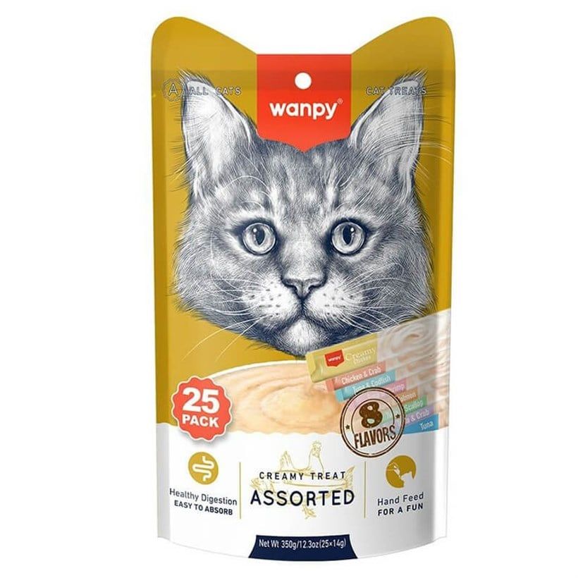 Wanpy Karışık Sıvı Kedi Ödülü 25 x 14 gr(stt.05/2026)