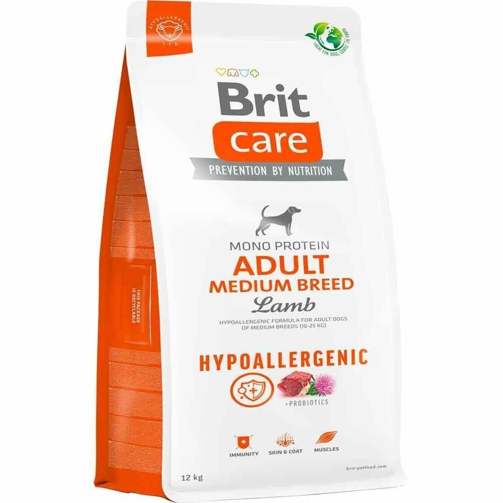 Brit Care Mono Protein Medium Breed Hypoallergenic Kuzu Etli Orta Irk Köpek Maması 12 kg (stt:12/2026)