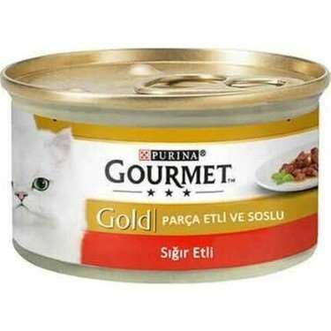 Gourmet Gold Sığır Parça Etli Soslu Kedi Konservesi 85 gr (stt:12/2026)