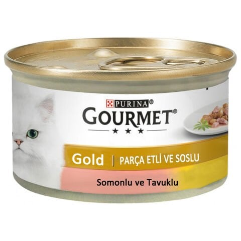 Gourmet Gold Somonlu ve Tavuklu Parça Etli Soslu 85 gr (stt:12/2025)