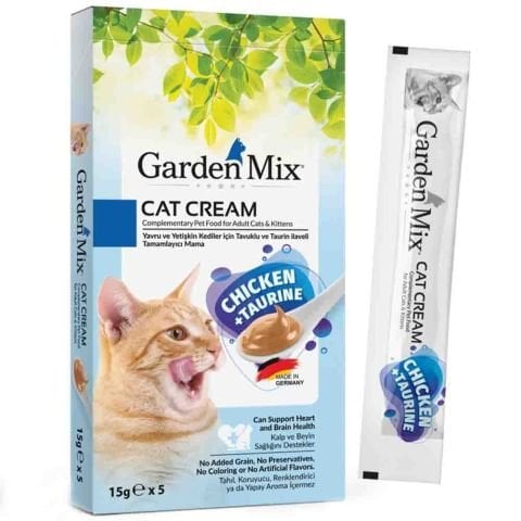 Garden Mix Tavuklu Taurinli Krema Kedi Ödülü 15gr x 5 adet (stt:01/2026)