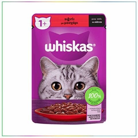 Whiskas Sığır Etli Gravy Soslu Kedi Konservesi 85 gr (stt:05/2027)