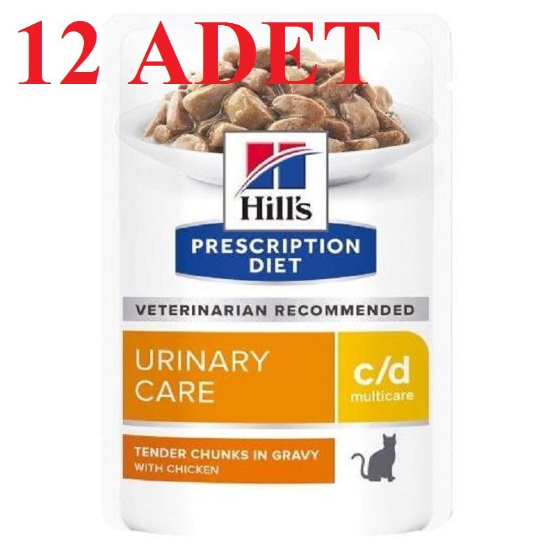 Hills Prescription Diet Urinary Care c/d Tavuklu Kedi Konservesi 85 gr X 12 ADET(stt:09/2027)