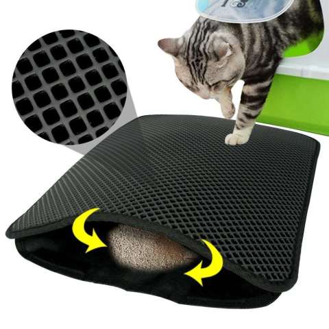 Bobo Elekli Kedi Kumu Tuvalet Önü Paspası 60*45 4 Renk (Mavi-Kırmızı-Gri-Turkuaz Mavisi)
